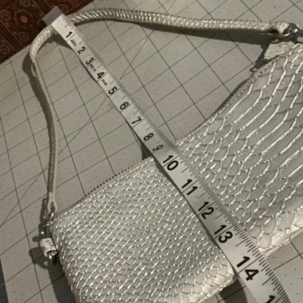 Chic White Textured Clutch Wristlet